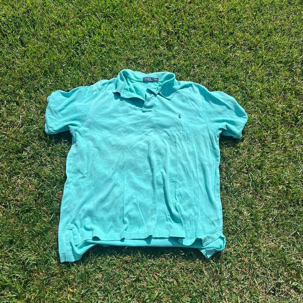 Polo Ralph Lauren aqua polo button up mens size 2xlt